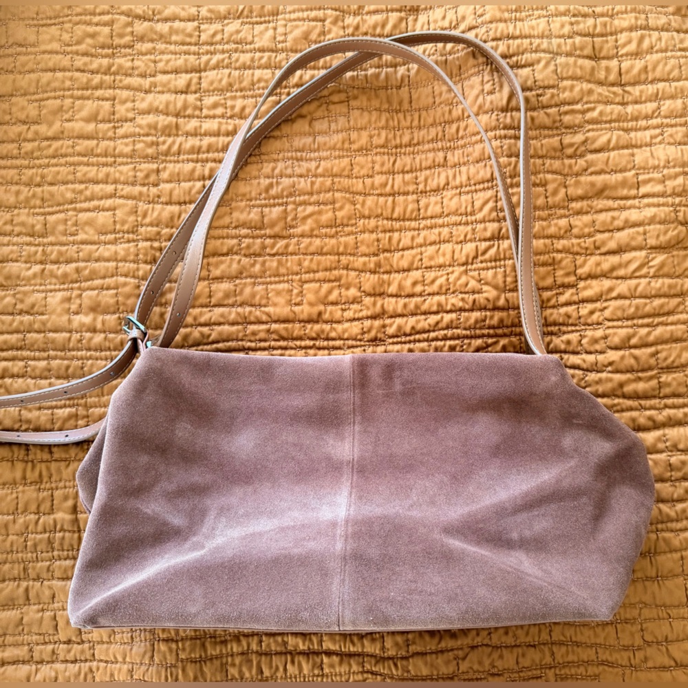 NWOT REVOLVE Dual Straps Suede Shoulder Bag in Brown - Picture 7 of 10